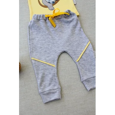 3-6 6-9 9-12 12-18 Ay Yavru Koala Nakışlı Uzun Kollu Sweat 2li Kız Erkek Bebek Takımı