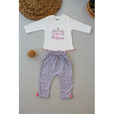 3-6 6-9 9-12 Ay Full Star Nakışlı Şapkalı Uzun Kollu Sweat 3lü Erkek Bebek Takımı