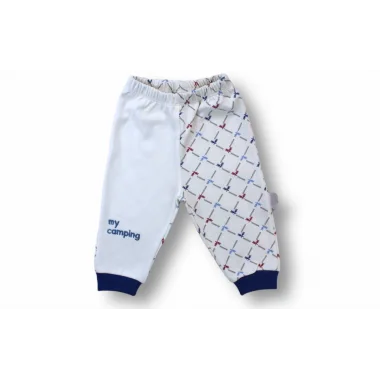 3-6 6-9 9-12 Ay My Camping Nakışlı Bandajlı Uzun Kollu Zıbınlı 3lü Erkek Bebek Takımı