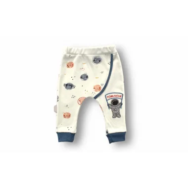 3-6 6-9 9-12 Ay Şirin Kozmonot Nakışlı Şapkalı Uzun Kollu Sweatli 3lü Kız-erkek Bebek Takımı