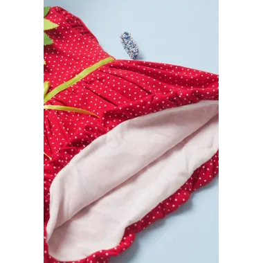 3-6-9 Ay Çilek Bebekler Penye Kumaş Kısa Kol Bebek Elbisesi