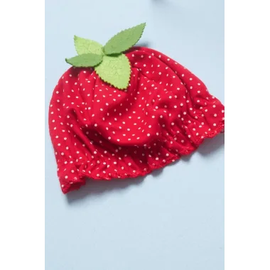 3-6-9 Ay Çilek Bebekler Penye Kumaş Kısa Kol Bebek Elbisesi