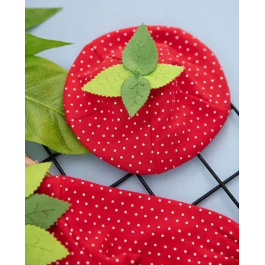 3-6-9 Ay Çilek Bebekler Penye Kumaş Şapkalı Bileklik Hediyeli Uzun Kollu Kız Erkek Bebek Tulumu