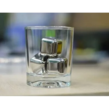 4lü Çelik Metal Kaplama Viski Taşı Soğutma Buz Küpü