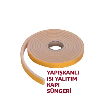 5 Adet 3 Metre Yapışkanlı Kapı Bandı Isı Yalıtım Süngeri