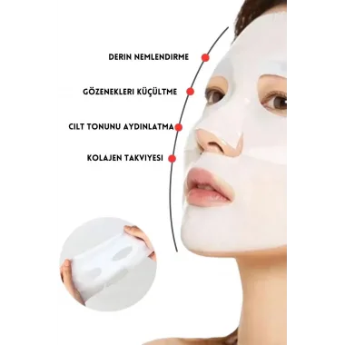 5 Adet Şeffaflaşan Maske – Doğal Kolajen İçerikli Kore Cilt Maskesi