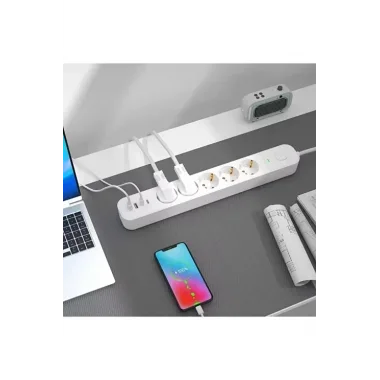 5 Prizli Akım Korumalı Uzatma Kablosu | 2xusb-a + 2xusb-c | 3680w - 2m Kablo