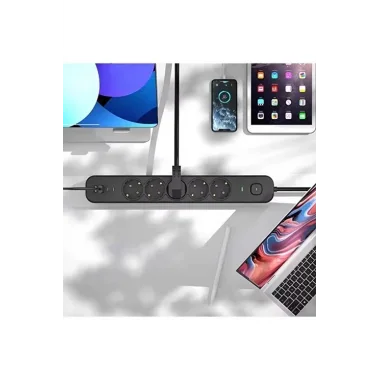 5 Prizli Akım Korumalı Uzatma Kablosu | 2xusb-a + 2xusb-c | 3680w - 2m Kablo