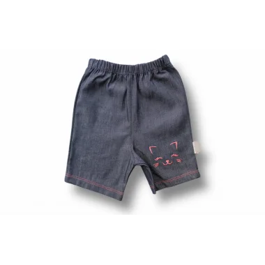 6-9 9-12 12-18 Ay Vip Kedi Baskılı Bandanalı Kısa Kollu Sweat 3lü Kız Bebek Takımı