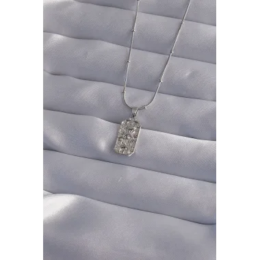 316l Çelik Özel Seri Zincir Gümüş Renk Lazer Işlemeli Göz Figürlü Tarot Kolye