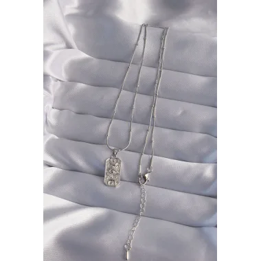 316l Çelik Özel Seri Zincir Gümüş Renk Lazer Işlemeli Göz Figürlü Tarot Kolye