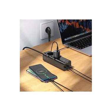 67w Hızlı Şarjlı Akıllı Çoklu Priz – 2000w Güç, 2 Usb-c + 2 Usb-a Çıkışlı, Telefon & Laptop Uyumlu