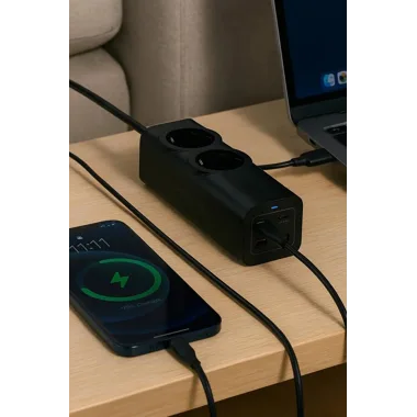 67w Hızlı Şarjlı Akıllı Çoklu Priz – 2000w Güç, 2 Usb-c + 2 Usb-a Çıkışlı, Telefon & Laptop Uyumlu