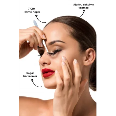7 Çift Doğal İpek Takma Kirpik 3d 48 Hacimli Sdgnh 1038993