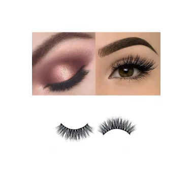 7 Çift Doğal İpek Takma Kirpik 3d-51 Hacimli Doğal Görünüm