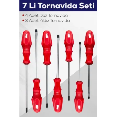 7li Tornavida Seti (4 Düz Tornavida 3 Yıldız Tornavida)