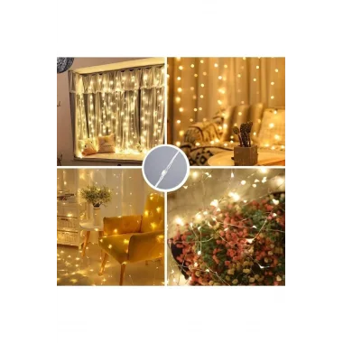 8 Fonksiyonlu Peri Perde Led Uzaktan Kumandalı Günışığı Perde Peri Led (3 Mt X 3 Mt)