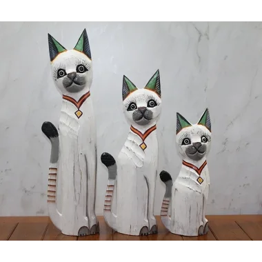 Ahşap 3lü Kedi Seti 50 Cm Okas:1