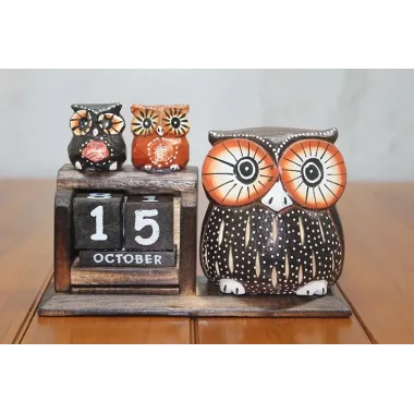 Ahşap Baykuş Takvim Polos-19