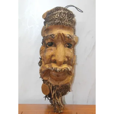 Ahşap Duvara Asmalı Yüz Figürü Sayang-10