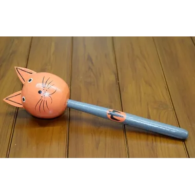 Ahşap Kedili Marakas Tekli Polos:28