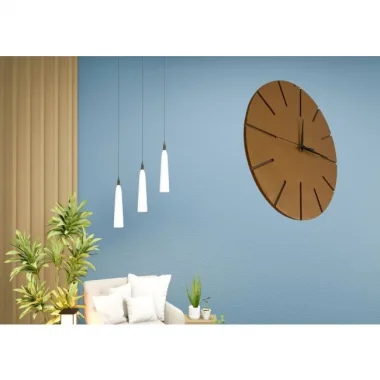 Ahşap Minimal Dekoratif Duvar Saati - 33x33 Cm Açık Kahverengi