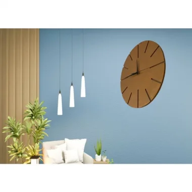 Ahşap Minimal Dekoratif Duvar Saati - 33x33 Cm Açık Kahverengi