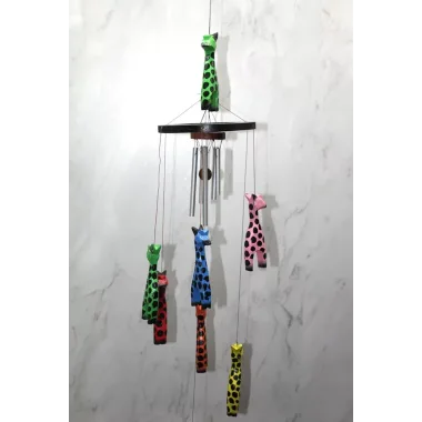 Ahşap Zürafali Rüzgar Çani Sayang:3