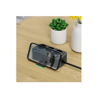 Akım Korumalı Priz 2 Usb + 2 Type-c Girişli 2 Metre Kablosu Anahtarlı Ve Duvara Monte Edilebilir