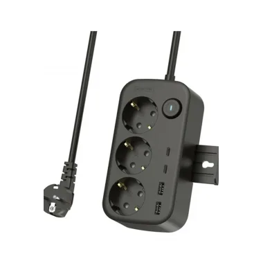 Akım Korumalı Priz 2 Usb + 2 Type-c Girişli 2 Metre Kablosu Anahtarlı Ve Duvara Monte Edilebilir
