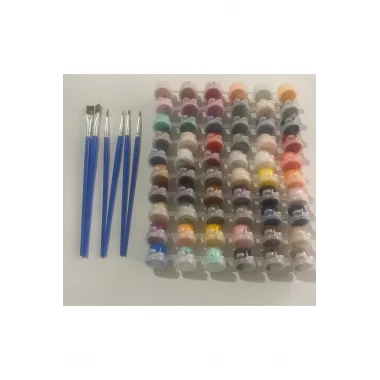 Akrilik Boya Seti 60 Renk + 6’lı Fırça Seti – (5 Ml X 60 Renk)