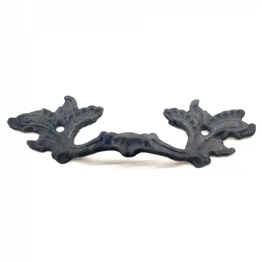 Antika Tarz Dekoratif Pirinç Çiçek Kapı Kulbu - 30x110 Mm, Oksit