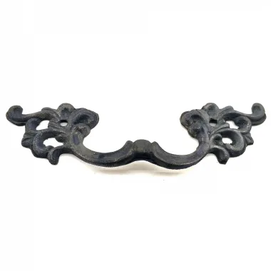 Antika Tarz Dekoratif Pirinç Çiçek Kapı Kulbu - 44x148 Mm, Oksit