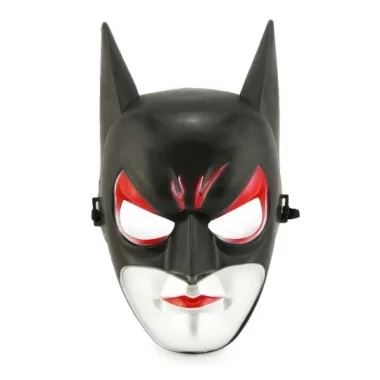 Kırmızı Gözlü Siyah Batman Maske - Lastikli Batgirl Maskesi 28x17 Cm