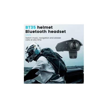 Bt35 Kask Kulaklık Bluetooth 5.0 Motosiklet Interkom Su Geçirmez Kablosuz Kulaklık