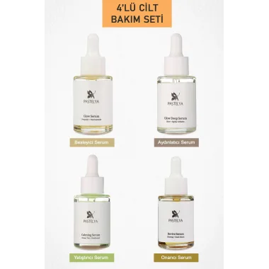 Cilt Bakım Serumu Seti 4’lü – Besleyici, Aydınlatıcı, Yatıştırıcı Ve Onarıcı Etki