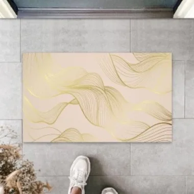 Dekoratif Dijital Modern Dalgalı Pudra Kapı Paspası Dış Mekan Paspas K-3058