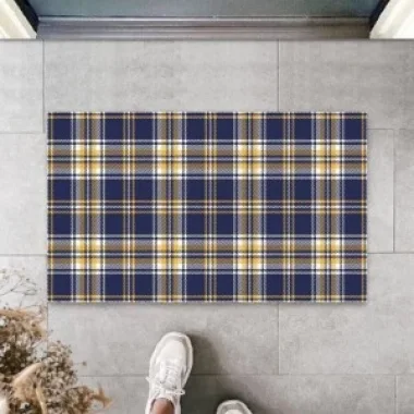 Dekoratif Dijital Pötikare Lacivert Kapı Paspası Dış Mekan Paspas K-3063