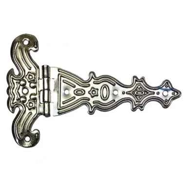 Dekoratif, Sac Tek Kuyruklu Menteşe - 69x102 Mm, Büyük, Nikel, 1 Adet