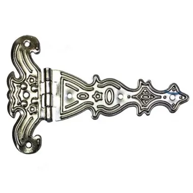 Dekoratif, Sac Tek Kuyruklu Menteşe - 69x102 Mm, Büyük, Nikel, 100 Adet