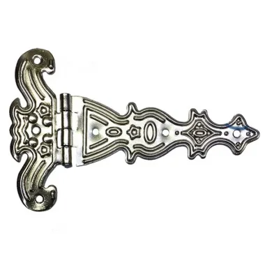 Dekoratif, Sac Tek Kuyruklu Menteşe - 69x102 Mm, Büyük, Nikel, 100 Adet