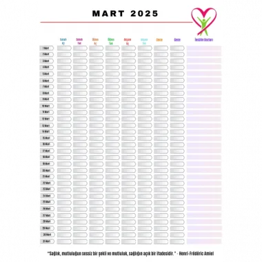 Diyabet Kan Şekeri Takip Çizelgesi Defteri A Kalite Özel Tasarım 12 Aylık 2025