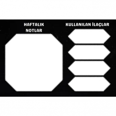 Diyabet Ölçüm Takip Çizelgesi Defteri A Kalite Özel Tasarım 3 Aylık A5 Siyah-beyaz