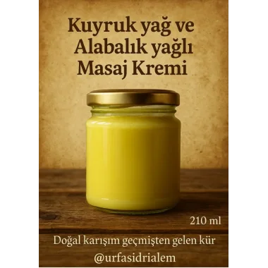 Doğal Kuyruk Yağı & Alabalık Yağlı Masaj Kremi – 210 Ml | Kas Ağrılarına Özel Yoğun Bakım Kremi