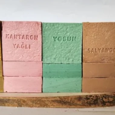 Doğal Üretim Sabunu Karışık (kükürt-kantaron-yosun-salyangoz) 12li Set