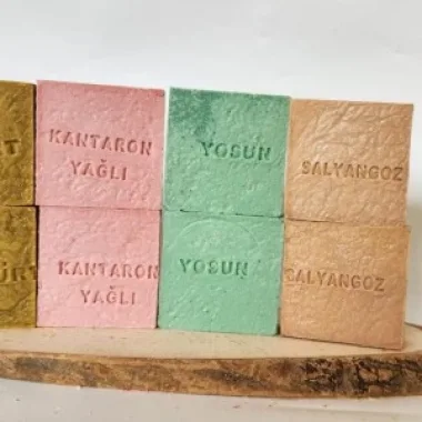 Doğal Üretim Sabunu Karışık (kükürt-kantaron-yosun-salyangoz) 8li Set