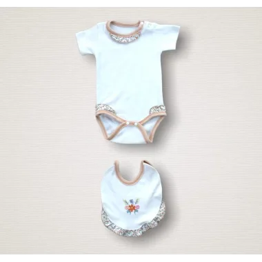 Erguvan Taç Nakışlı %100 Cotton Antibakteriyel Kız Bebek 10lu Zıbın Takımı Hastane Çıkışı