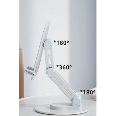F17s Masaüstü Telefon Tutucu Döner Tabanı Alüminyum Paslanmaz Çelik Katlanabilir