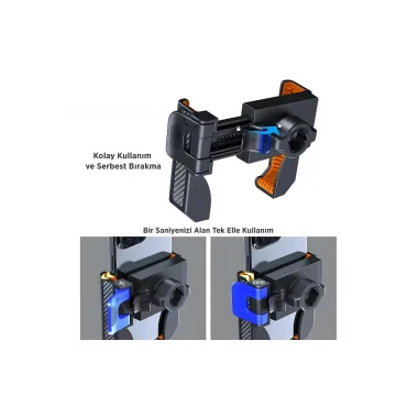 Gidon Bağlantılı Bisiklet Motosiklet İçin Esnek Abs 4-7.8″ İnç Telefon Tutucu 360° Dönebilen Tasarım