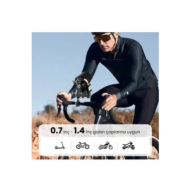 Gidon Bağlantılı Güneş Ve Yağmur Korumalı 360° Derece Ayarlanabilir Motosiklet Bisiklet Telefon Tutucu